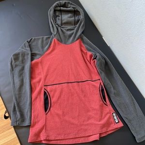 Melanzana fleece women’s Small, micro grid hoodie